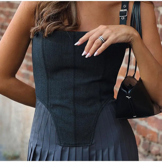 Sleeveless Pleated A-line Dress